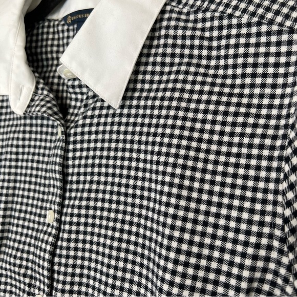 Brooks Brothers button down shirt womens 4 Gingham Black White Contrast Collar - Picture 3 of 8